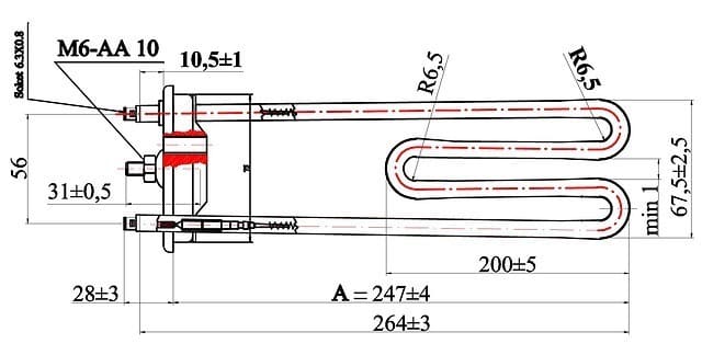 Чертеж ТЭНа: пример Чертеж ТЭНа: пример