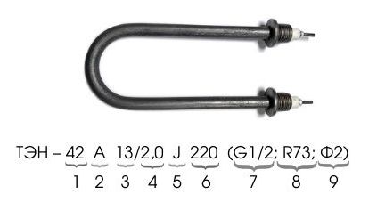 Маркировка ТЭНа-скрепки Маркировка ТЭНа-скрепки